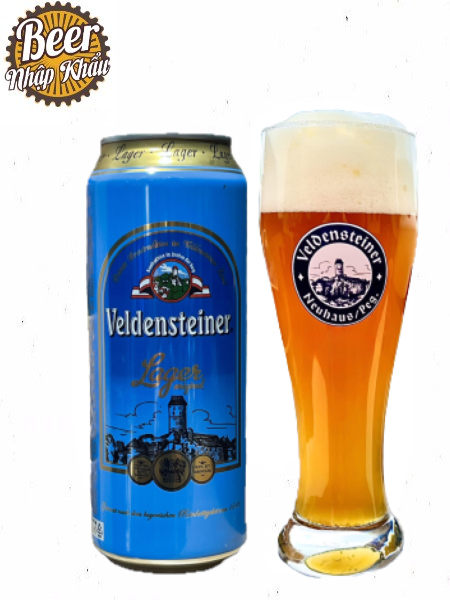 Bia Veldensteiner Lager 5.1% Đức – Thùng 24 Lon 500ml