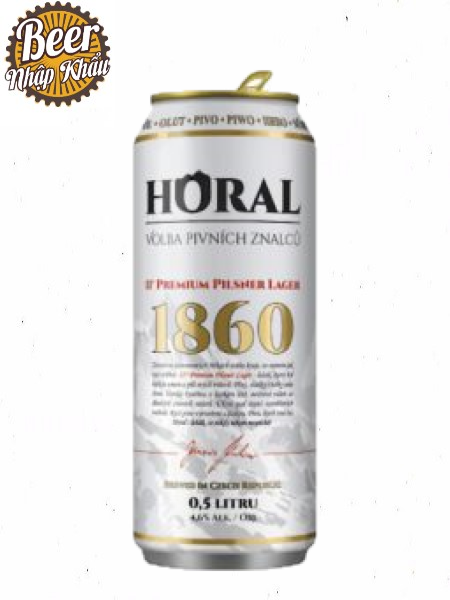 Bia Horal 1860 Pilsner Lager 4,6% Tiệp – thùng 24 lon 500ml