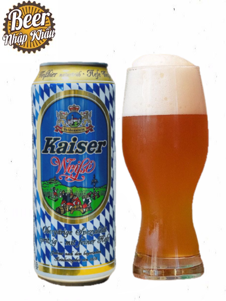 Bia Kaiser Weissbier 5.2% – Thùng 24 Lon 500ml