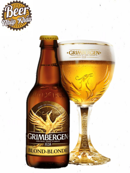 Bia Grimbergen Blond 6,7% Bỉ – Thùng 24 chai 330ml