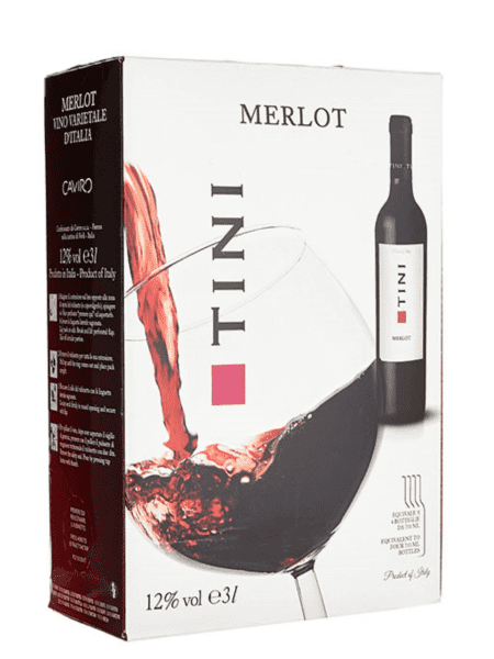Rượu Vang Bịch Ý Tini Merlot Bịch 3L